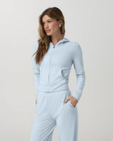 Halo Mini Full Zip Hoodie: Soft Skye Heather
