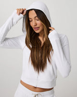 Halo Mini Full Zip Hoodie: White
