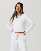 Halo Mini Full Zip Hoodie: White