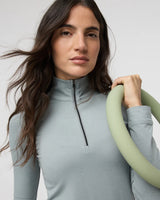 Halo Essential Half Zip: Chalk Blue Heather