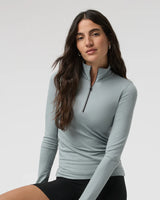 Halo Essential Half Zip: Chalk Blue Heather