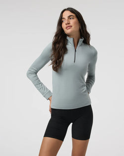 Halo Essential Half Zip: Chalk Blue Heather