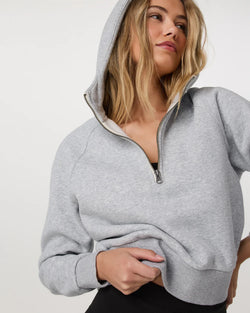Restore Half Zip Hoodie: Light Heather Grey