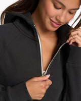 Restore Half Zip Hoodie: Washed Black