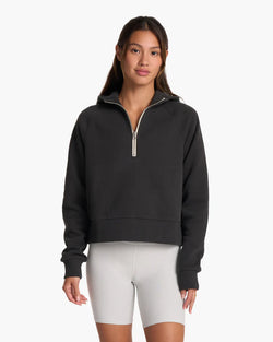 Restore Half Zip Hoodie: Washed Black