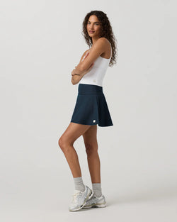 Baseline Gingham Skirt: Ocean Blue