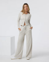 Halo Essential Wideleg: Ecru Heather
