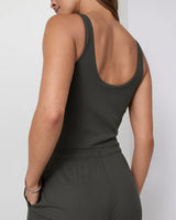 Pose Scoop Jumpsuit: Kale