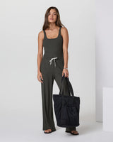 Pose Scoop Jumpsuit: Kale