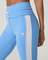 Daily Track Legging: Oasis Blue/White