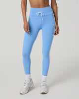 Daily Track Legging: Oasis Blue/White