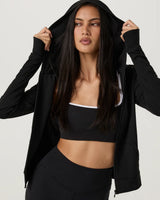 AllTheFeels™ Mini Full Zip Hoodie: Black