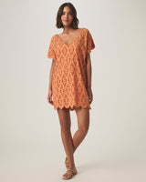 Sandro Eyelet Dress: Orange Tiger