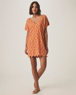 Sandro Eyelet Dress: Orange Tiger