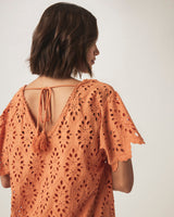 Sandro Eyelet Dress: Orange Tiger