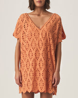 Sandro Eyelet Dress: Orange Tiger