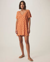 Sandro Eyelet Dress: Orange Tiger