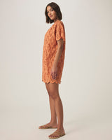 Sandro Eyelet Dress: Orange Tiger