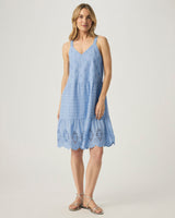 Napa Eyelet Dress: Steel Blue