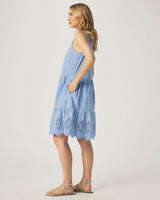 Napa Eyelet Dress: Steel Blue
