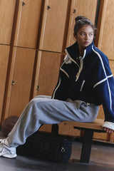 Mountain High Half Zip Fleece: Navy Combo