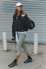 In A Bubble Puffer Jacket: Black