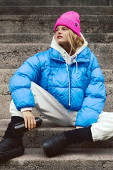 In A Bubble Puffer Jacket: Riveria Blue
