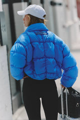 In A Bubble Puffer Jacket: Riveria Blue