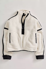 Mountain High Half Zip Fleece: White & Black