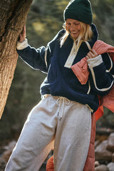 Mountain High Half Zip Fleece: Navy Combo