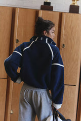 Mountain High Half Zip Fleece: Navy Combo