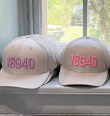 18940 Hat: Stone/ Purple