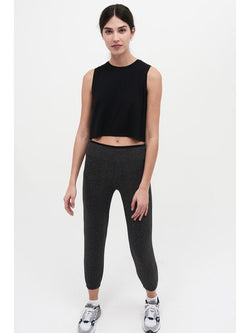 Sienna Jersey Crop Tank: Black