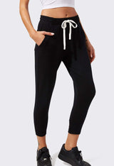 Reena 7/8 Fleece Sweatpant: Black
