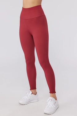Love Sculpt 7/8 Ruffle Legging: Ruby